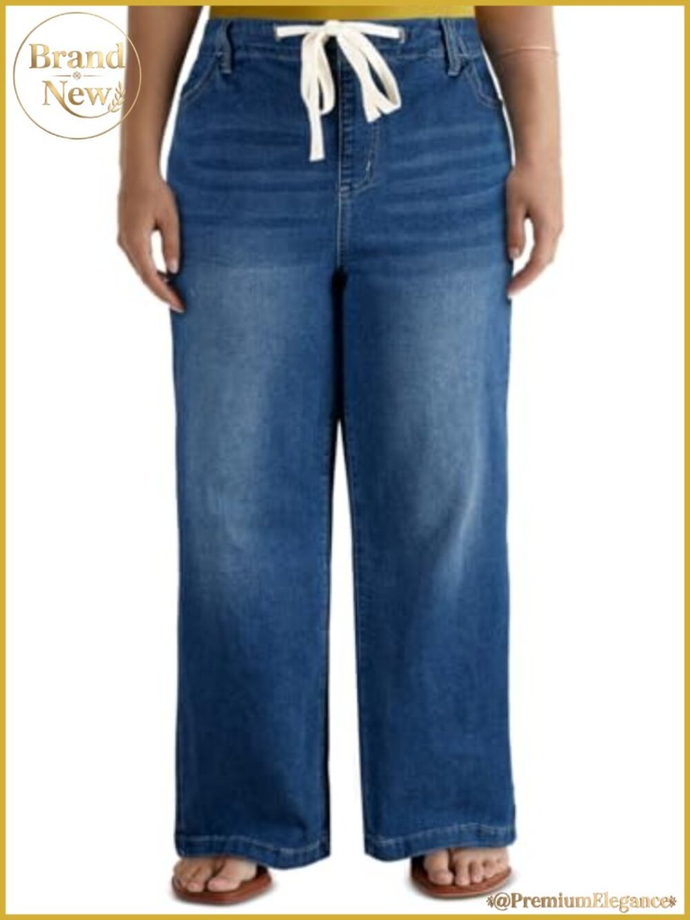 Women's Plus Size Wide Leg Jeans with Pockets